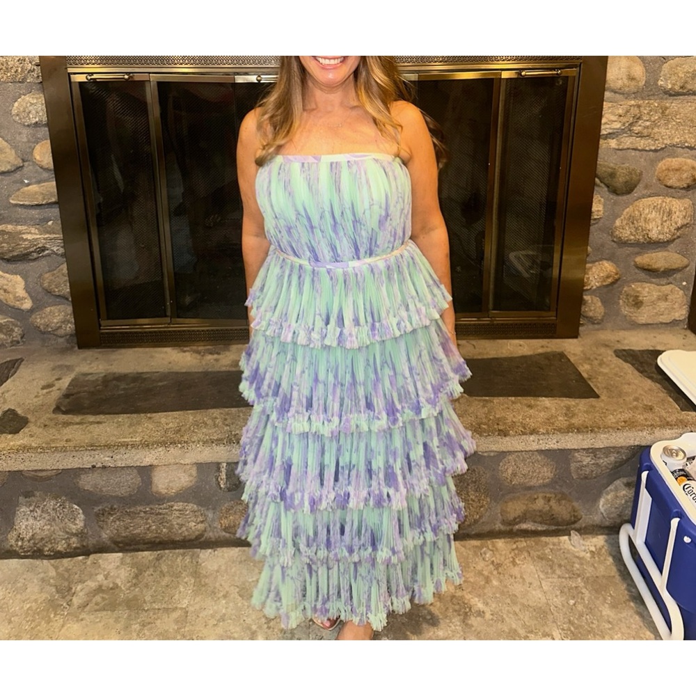 Anthropologie Hutch Strapless Tiered Maxi Dress